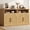 4 doors sideboard, variant on Hijob Modern Fluted Sideboard Cabinet, 63" Width Sideboard with Metal Handle w/Curved Profile Design, Wood Mid Century Cabinet w/Double-Layered for Living Room, Natural Oak