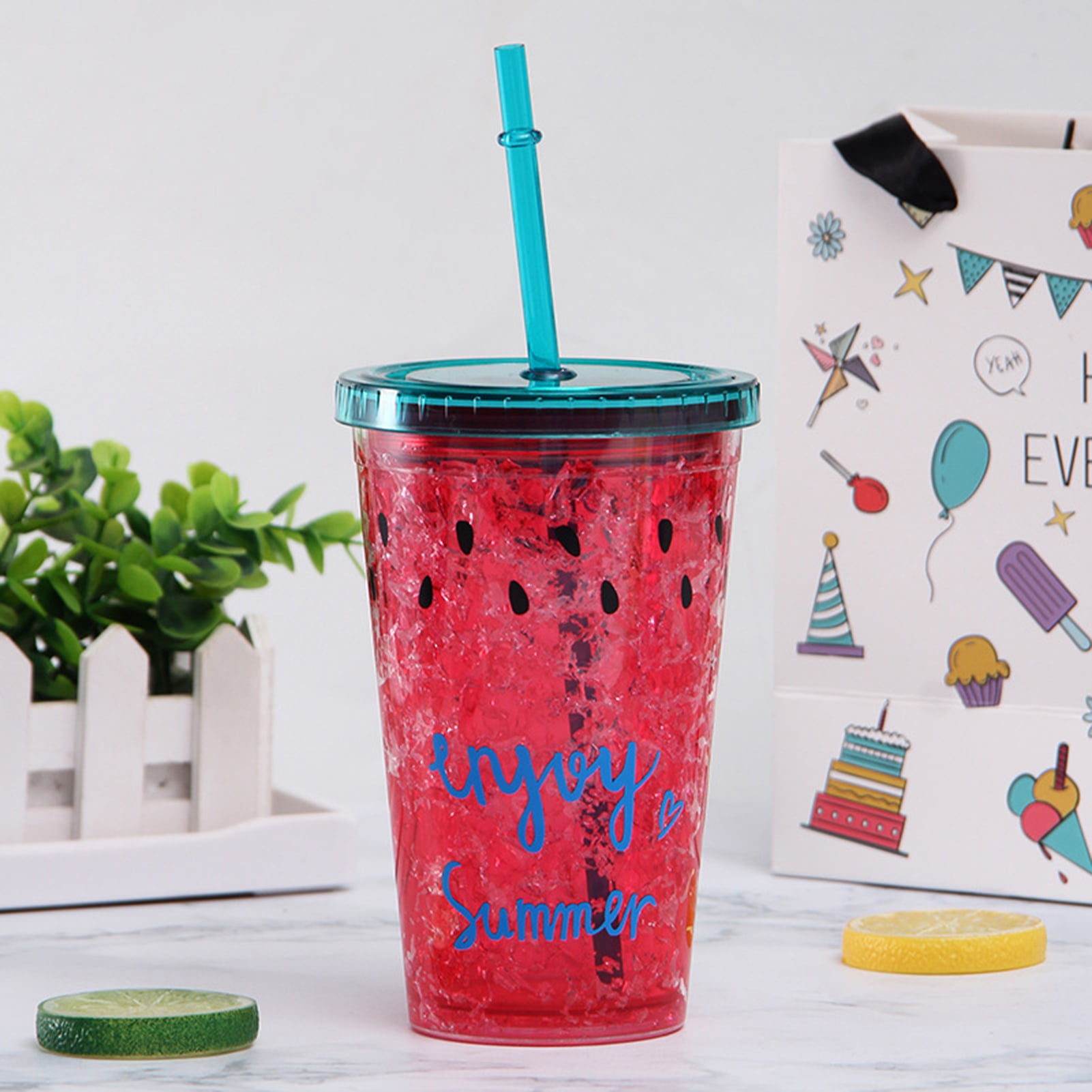 Travelwant 420ml Sequin Travel Coffee Mug Tumblers with Lids Straws Kids  Tumblers Reusable Plastic Cold Cups with Lid Insulated Tumbler Cup Funny  Mug