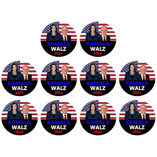 Harris Walz 2024 President Pins Broche Círculo Insignias (Estilo A)