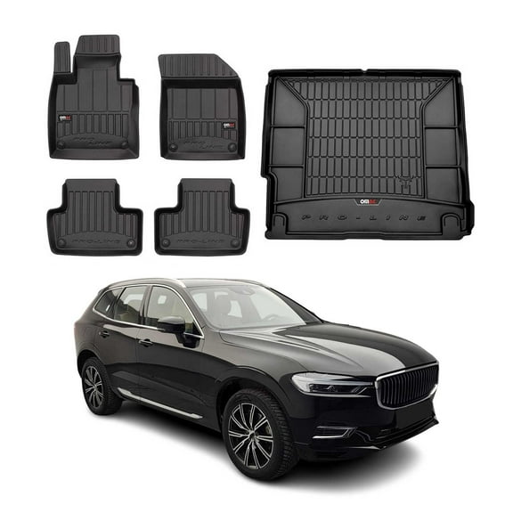 OMAC Premium Floor Mats & Cargo Liners for Volvo XC60 2018-2025 Black 5 Pcs