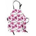 thumbnail image 1 of Watercolor Apron Flowering Orchid Branches Spring Time Feng Shui Inspired Bouquet, Unisex Kitchen Bib Apron with Adjustable Neck for Cooking Baking Gardening, Fuchsia Cocoa Pale Orange, by Ambesonne, 1 of 3