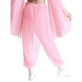 thumbnail image 2 of TSSOE Kids Girls Split Chiffon Overlay Indian Belly Dance Harem Pants Practice Sports Yoga Performance Trousers Pink 6, 2 of 5