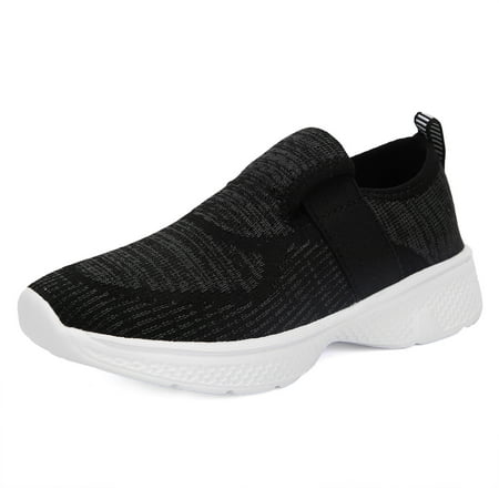 ReverseClock Kids Sneaker Lightweight Slip on Black Running Shoes Size 13 for Little Kid