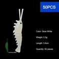 thumbnail image 1 of 50 Uds. De señuelos de pesca de agua salada de 3,5 cm, camarones señuelo suave luminoso (blanco luminoso), 1 of 2
