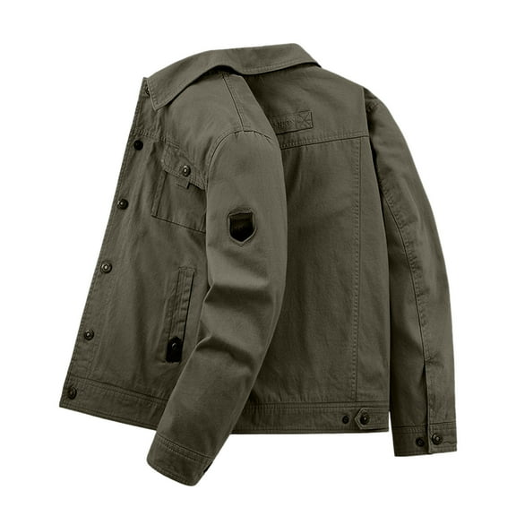 Men's Casual Loose Fit Tough Style Outerwear Jacket With Multiple Pockets For Spring Autumn Seasons