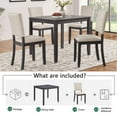 thumbnail image 5 of taoruifang 5pcs Modern 4 Person Dining Table Set with 4 Chairs, Square table with Fabric chairs for Living Room, Kitchen and Dining Room, Antique Black + Beige, 5 of 11