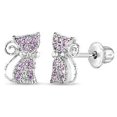 thumbnail image 2 of Pendientes de plata de ley 925 con diseño de gatito de tempo, 2 of 3