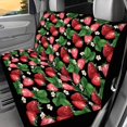 thumbnail image 2 of FUIALDOLG Strawberry Floral Rear Bench Seat Covers, 2 Piece Stretchy Soft Back Seat Covers for Car Truck Van and Auto Interior, 2 of 7