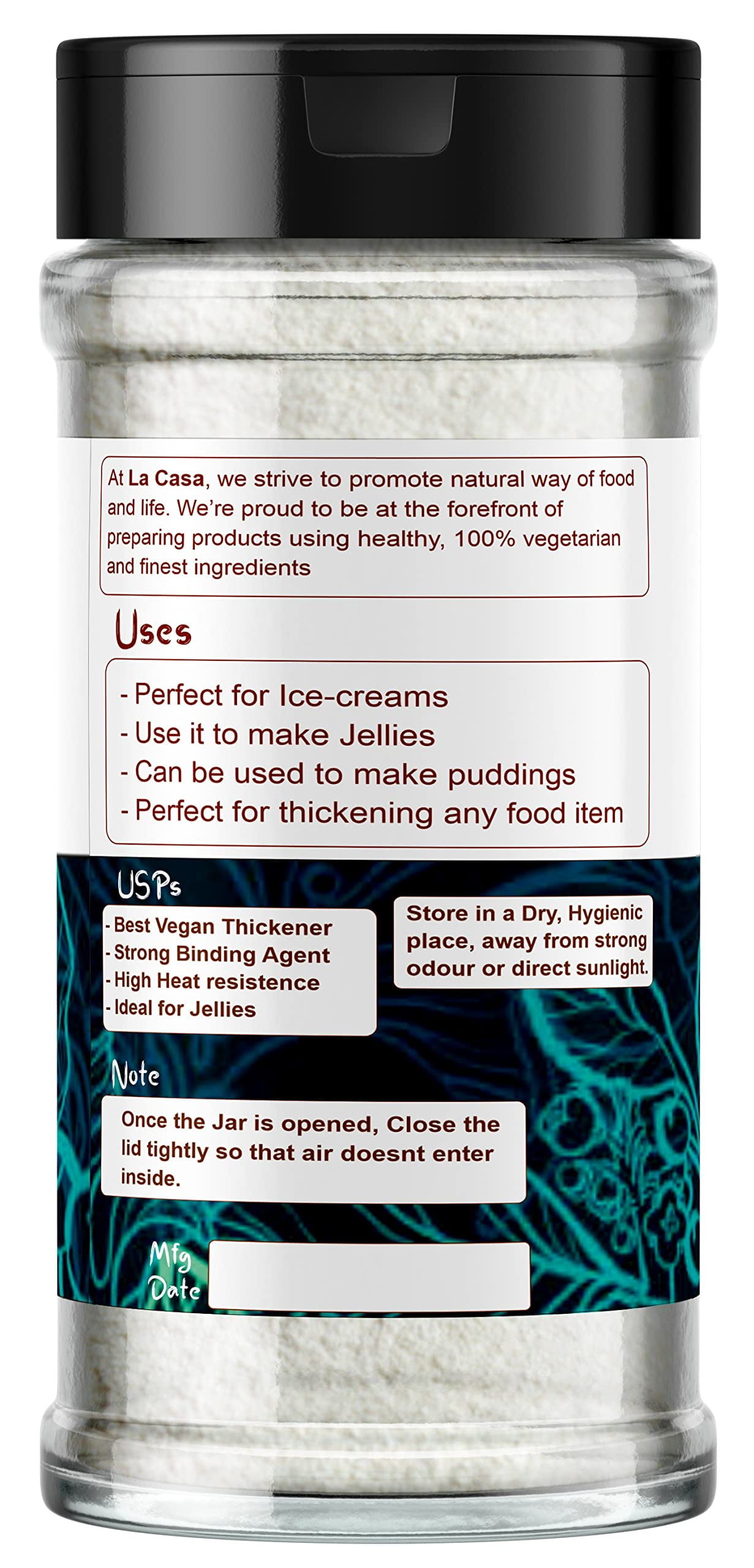 La Casa Kappa Carrageenan Powder, Natural Thickener For Icecream & Jellies, Combo Pack Of 2, 100Gx2