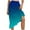 Sky Blue, variant on Kaemgyyd Skirts for Women Summer Gradient Ruffle Hem Flowy Midi Skirt Trendy Elastic Waist Asymmetric Skirt Vacation Beachwear