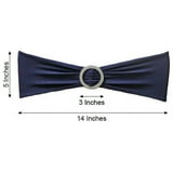 BalsaCircle 5 Spandex Chair Sashes Silver Round Buckle Party Ceremony ...
