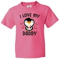 thumbnail image 3 of Inktastic I Love My Daddy with Cute Penguin and Hearts Youth T-Shirt, 3 of 5