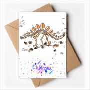 Dinosaur Grass Huge Stegosaurus Welcome Back Greeting Cards Envelopes Blank