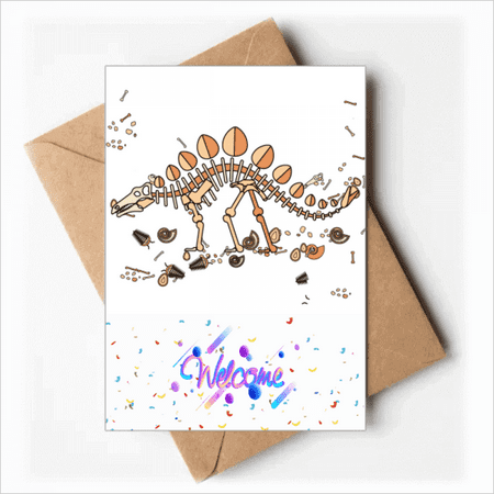 Dinosaur Grass Huge Stegosaurus Welcome Back Greeting Cards Envelopes Blank