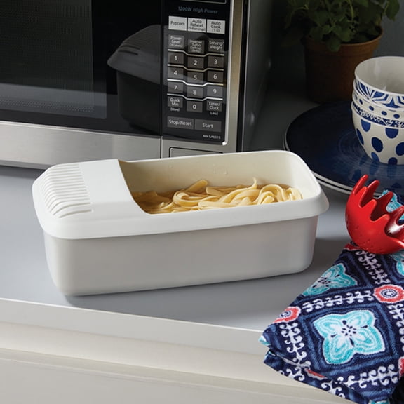Oiur Microwave Pasta Cooker with Strainer Heat Resistant No Stick Cooking Kitchen Accessories Microwave Noodles Pasta Cooker for Dining Room