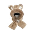 thumbnail image 3 of Gorro de invierno, bufanda, bufanda cómoda para el cuello, adorable gorro informal, 2 en 1, resistente al viento. Caqui, 3 of 7