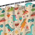 thumbnail image 3 of LightColor Dinosaurs Flowers Pattern Shower Curtain 72"x72" ,Bathroom Decorative Shower Curtains Set with 12 Hooks,Modern Waterproof Washable Shower Curtain, 3 of 6