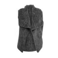 thumbnail image 4 of TFEOQRY Womens Winter Fleece Blanket Casual Vest Solid Color Double-Sided Velvet Sleeveless Jacket Dark Gray, 4 of 8