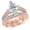 Rose Gold, variant on 1.73 Carat Marquise Three Stone Vintage With Milgrain & Filigree Bridal Set w/Wedding Band & Diamond Engagement Ring (E Color SI1 Clarity Center Stones) Platinum Size: 9