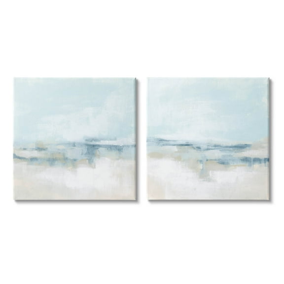 Stupell Industries Abstract Blue Atmospheric Landscape Painting Gallery Wrapped Canvas Print Wall Art, Set of 2, Design by June Erica Vess