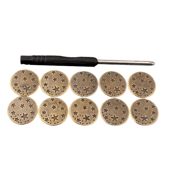 10 Pcs 17mm Jeans Buttons with Screwdriver Replacement Buttons Trousers Buttons for Convenient Repairs