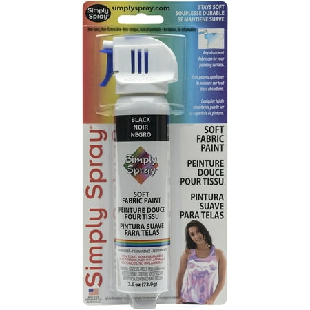 Simply Spray Soft Fabric Paint 2.5oz-Black, Pk 3, Simply Spray