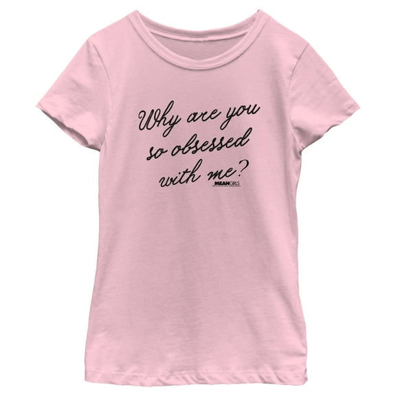 Girl's Mean Girls Why Are You So Obsessed With Me Quote Graphic Tee Light Pink Medium
