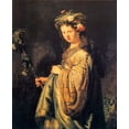 thumbnail image 2 of Van Rijn, Rembrandt 26x31 Gold Ornate Wood Framed with Double Matting Museum Art Print Titled - Saskia As Flora Version 2, 2 of 4