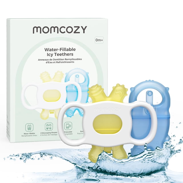 Mordedera Momcozy de silicona grado alimenticio 0-6 meses Amarillo/Azul