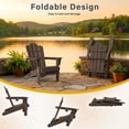 thumbnail image 2 of KINGYES Folding Adirondack Chair with Cup Holder, HDPE All-Weather Folding Adirondack Chair, Fir Pit Chairs for Patio Garden Backyard, 2 of 7