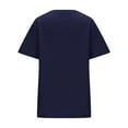 thumbnail image 5 of Pincandy Women's 2025 Spring/Summer Fashion Clothing 3/4 Sleeve T-shirt Round Neck Top Shirt Comfort Colors Adult Heavyweight Short Sleeve Tee, Style,Navy,L, 5 of 9