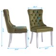 thumbnail image 2 of MIKIBAMA High-End Tufted Velvet Dining Chair Set of 4, Solid Wood with Chrome Stainless Steel Legs and Nailhead Trim, Olive Green Chrome, 2 of 9
