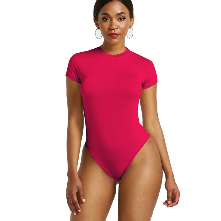 CUE AIR Women's Bodysuits Sexy Bodycon Short Sleeve/Sleeveless