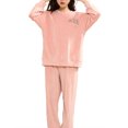 thumbnail image 1 of Jumpingount Conjunto de pijamas para mujer, ropa de dormir de cuello y grueso, conjunto de pijama de manga larga, ropa de mujer, ropa de casa Pijama Rosado Jumpingount AP012951-01, 1 of 6