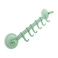 thumbnail image 2 of Ounissouiy Colgador de pared para baño, estante de vacío con 6 ganchos, ventosa colgante, tipo de bloqueo de plástico para accesorios de cocina Juegos de accesorios de baño Verde, 2 of 6