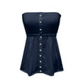 thumbnail image 4 of Top corto sin tirantes de moda - Informal para primavera/verano - Combínalo con vaqueros - Poliéster spandex transpirable - Tallas S-XXL, 4 of 4