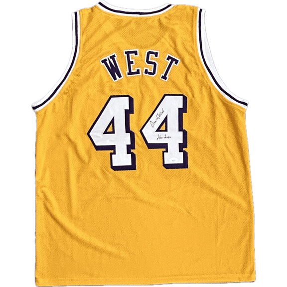 Jerry West Signed Autographed Custom Yellow Jersey JSA Authen The Logo