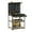Black, variant on YYAo 32 x 16 Inch Workbench Work Table with 2 PCs Pegboard Drawer and Shelves-Black