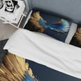 thumbnail image 4 of Designart "Celestial Angel Wings in Blue and Gold VI" Contemporary Glam Bedding Covert Set - Wings Angel Gold Fantasy Bed Set With 2 Shams, 4 of 6