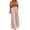 Orange, variant on AOOCHASLIY Two Piece OutfitsFashion Women Summer Froral Print Casual Short SLeeve Top+ Pant Set