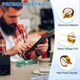 thumbnail image 3 of Uxcell Super Capacitor, 5.5V 0.1F V-Type Button Capacitor, High Energy Low Resistance High Consistency for Electronics Toys AC Motor Smart Display Screen (Golden, Pack of 2), 3 of 6