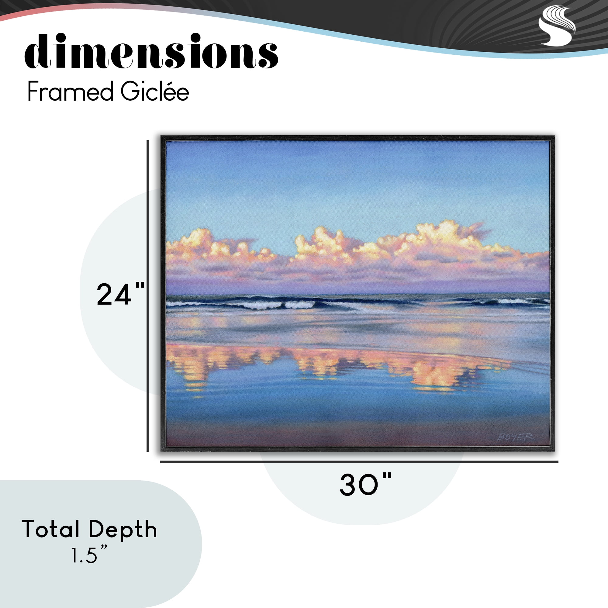 Stupell Industries Cloud Illusions Reflection Black Framed Giclee Art, design by Susy Boyer