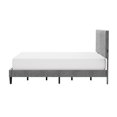 thumbnail image 4 of Hillsdale Furniture Crestwood Upholstered Chevron Pleated Platform King Bed with 2 Dual USB Ports, Gray, 4 of 5