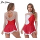 thumbnail image 2 of Womens Figure Ice Skating Clothing Long Sleeve See-through Mesh Sequin Flower Embroidery Ballet Dance Leotards Dress DancewearXL Gong Bohan LED, 2 of 2