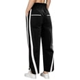 thumbnail image 4 of Dresfit Wide Leg Sweatpants Women Solid Baggy Pants 2026 Summer Striped Drawstring Y2k Track Pants Elastic High Waisted Plus Size Jogger with Pockets Black 2XL, 4 of 7