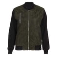 thumbnail image 3 of Veste Bomber Décontractée à Fermeture Éclair Automne Hiver pour Femmes Manteau Patchwork Ample, 3 of 7