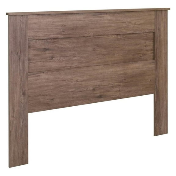 Pemberly Row Traditional Wood Queen Flat Panel Headboard in Gray