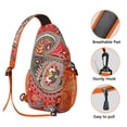 thumbnail image 3 of Colorful Vibrant Paisley Crossbody Bag - Chic Geometric Shoulder Backpack - Spacious & Organized for Commuting, 3 of 5