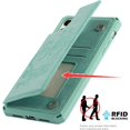 thumbnail image 5 of for iPhone 11 Pro Wallet Case with RFID Blocking Card Holder for Girls Women,Premium PU Leather Magnetic Buttons Stand Flip Wrist Strap Case for iPhone 11 Pro 5.8 Inch,Heart Green, 5 of 16