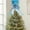 Sky Blue, variant on Sky Blue Christmas Tree Topper Hat - 8.66 Inch Foldable Gingerbread Man Decor with Bowknot for Holiday Home & Party Displays